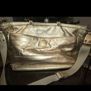 Coach Metallic Gold Shoulder Bag